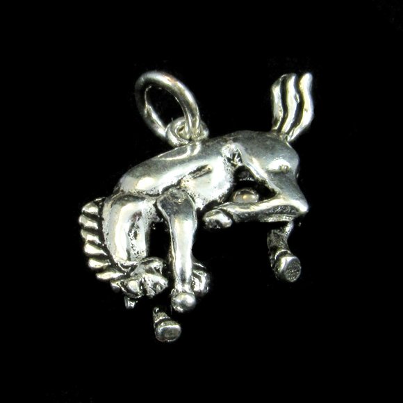 Solid 925 Sterling Silver Bucking Horse Pendant - Wild Stallion Equestrian Charm - Picture 6 of 8